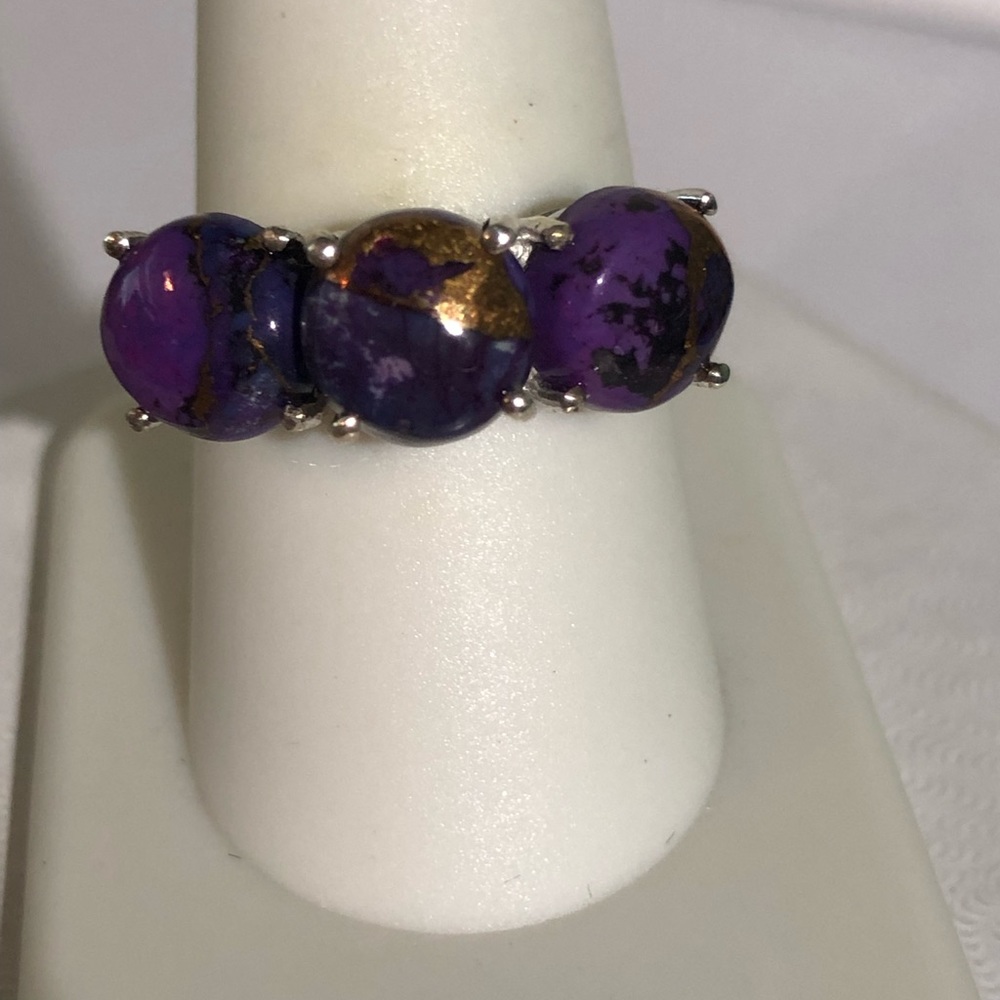 Purple Turquoise in Platinum over Sterling Ring